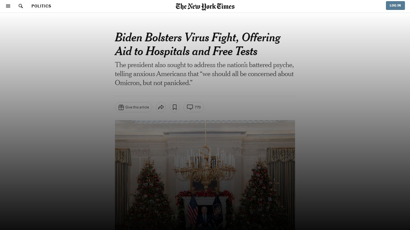 Biden Bolsters Virus Fight, Offering Aid to Hospitals and Free Tests ...